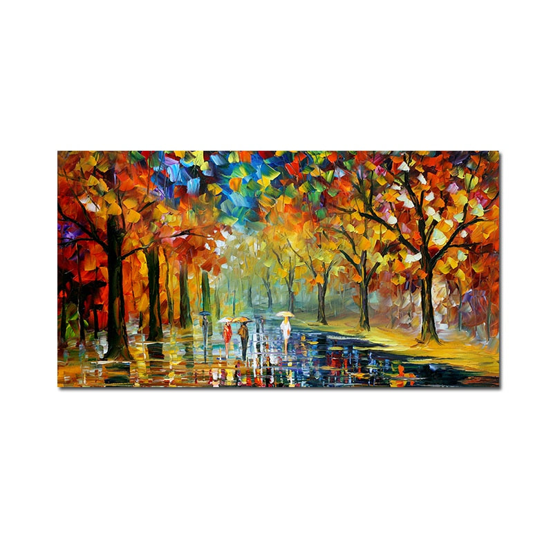 Quadro Abstrato moderno andando pela rua pintura a óleo impressão sobre tela pôster nórdico arte de parede para sala de estar decoração de casa