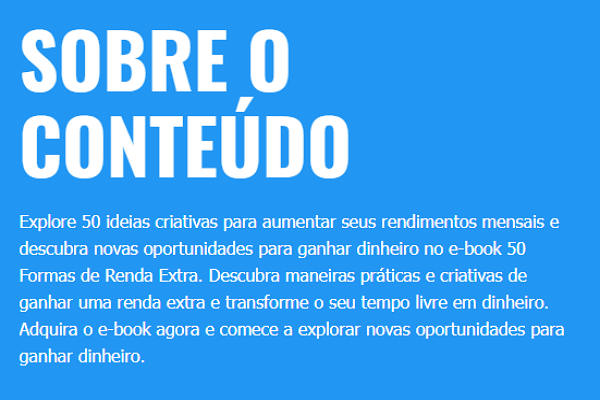 E-book 50 Formas de Renda Extra: Transforme Seu Tempo em Dinheiro