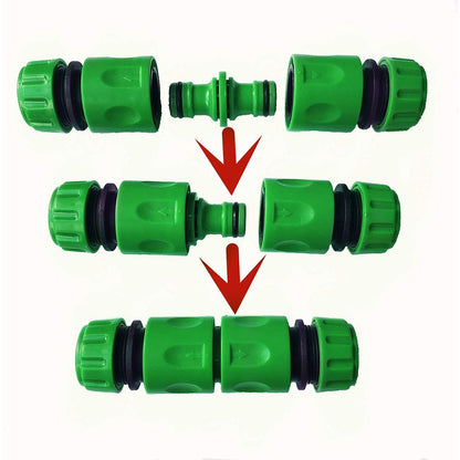 Mangueira de rega de jardim ABS Conector Rápido 1/2” Extremidade Dupla Macho Acoplamento Junta Adaptador Conjunto Extensor Para Mangueira Tubo