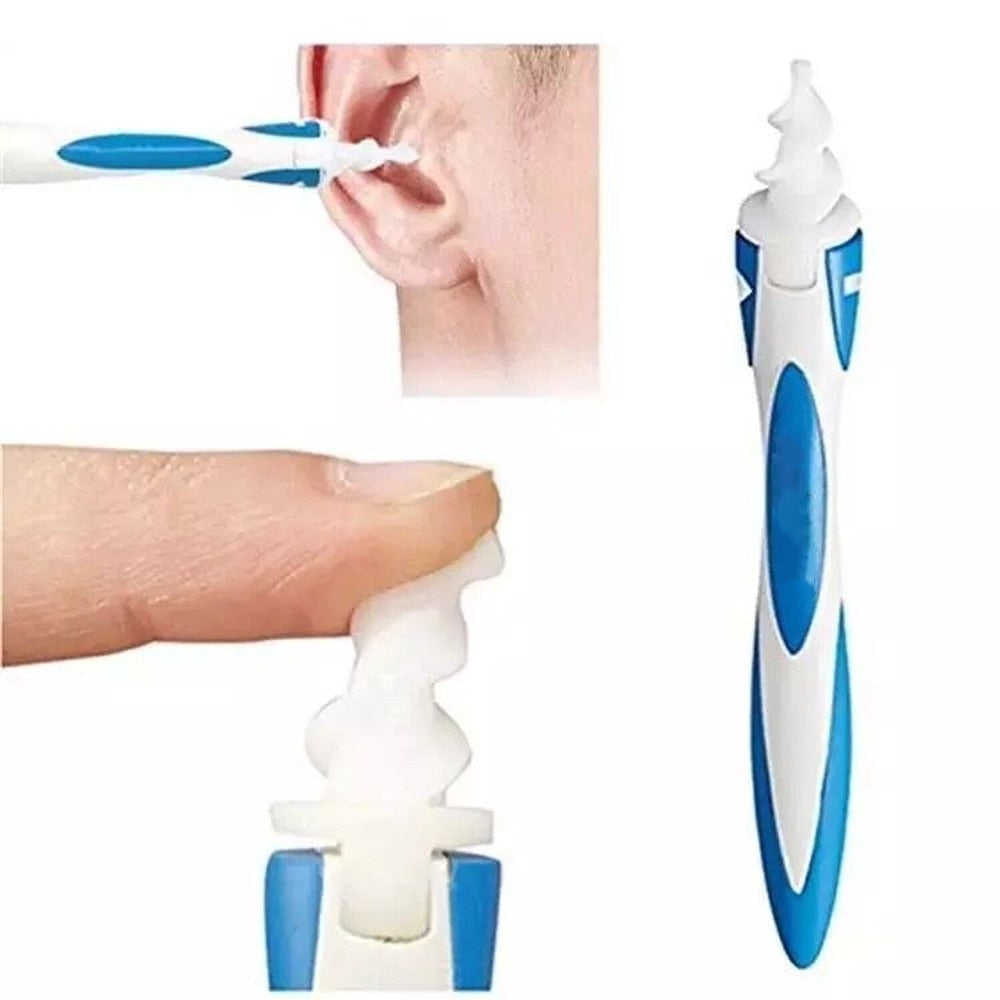 Conjunto de instrumento de silicone para limpeza de ouvido quente 16 peças em espiral macia para orelhas cuidados coma limpeza do ouvido instrumento de saúde para remoção de cera