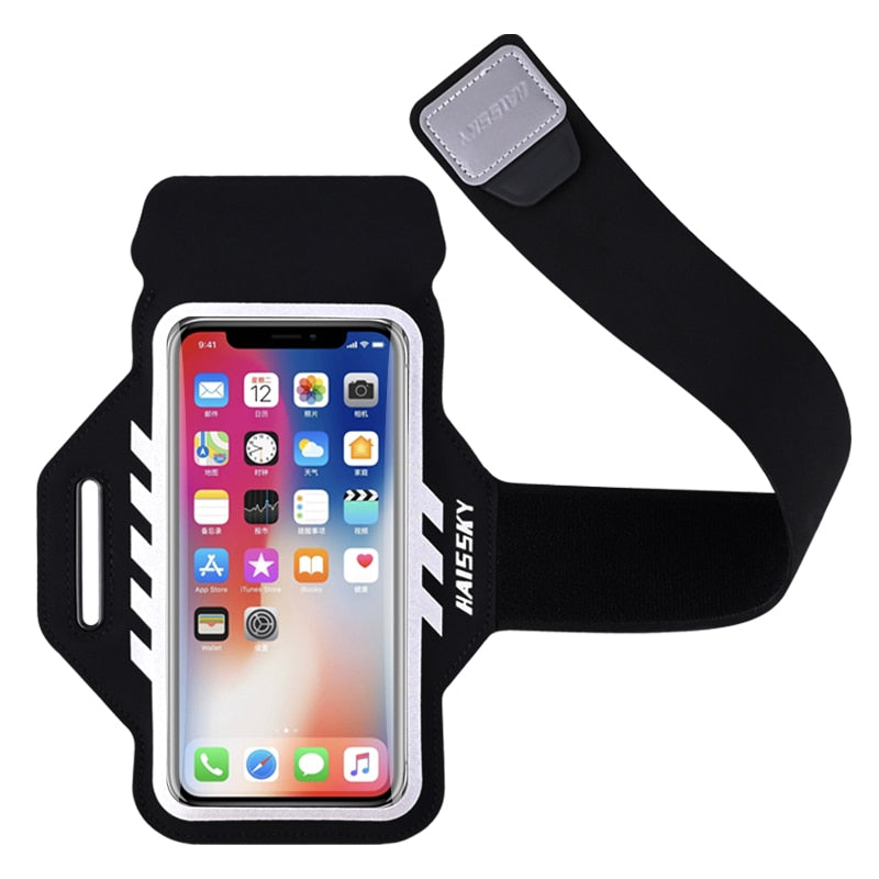 Braçadeira esportiva de corrida haissky para iphone 13 12 11 pro max xr 6 7 8 plus samsung s22 s21 s10 plus ginástica ginásio braçadeiras esportiva bolsa de telefone