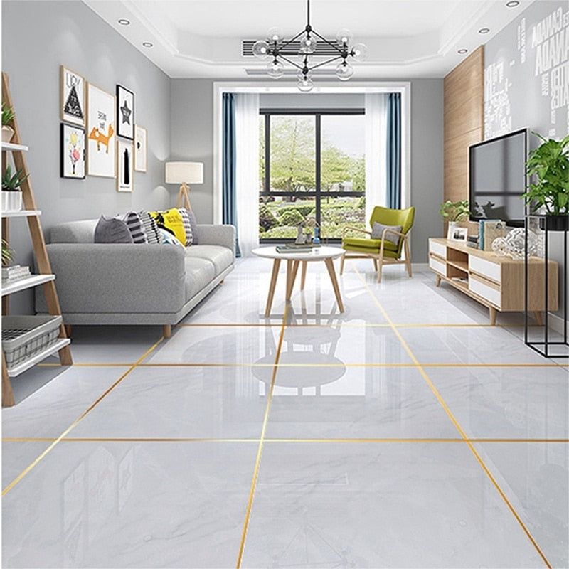 1 rolo de 50m acabamento Tile cerâmica à prova de mofo, fita decoração ouro prata preto autoadesiva para piso e parede fita adesiva Tile para decorar casa