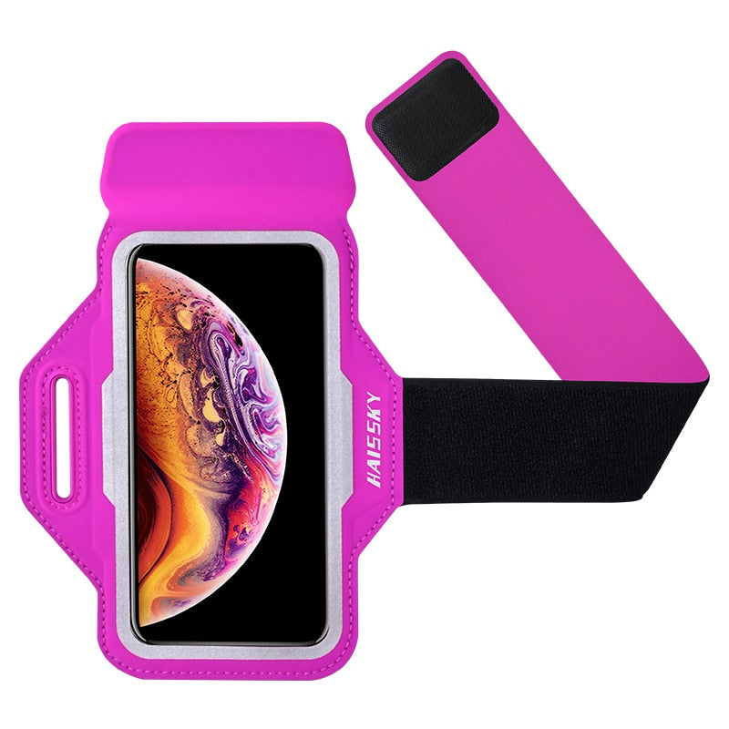 Braçadeira esportiva de corrida haissky para iphone 13 12 11 pro max xr 6 7 8 plus samsung s22 s21 s10 plus ginástica ginásio braçadeiras esportiva bolsa de telefone